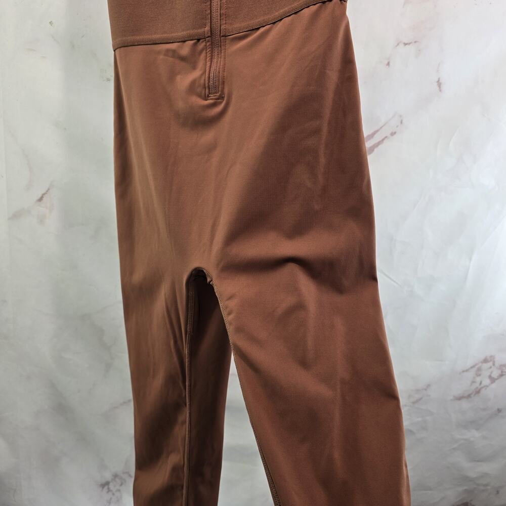 Shapellx Jumpsuit Womens Small Brown Crop Air Slim ElasticFuse Waistband Zip - Picture 8 of 16